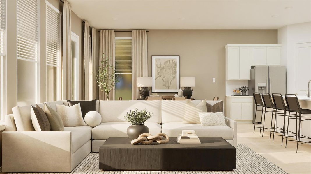 Furnished interior view inside a new home in The Highlands, Porter (Image 2). Furnished interior view inside a new home in The Highlands, Porter (Image 2).