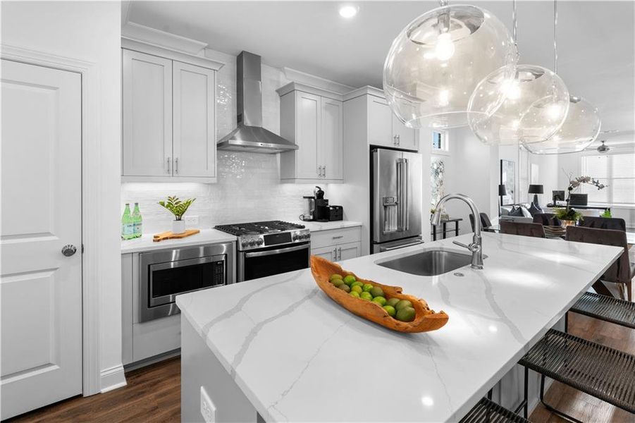 Furnished interior view inside a new home in Brackley Townhomes, Cumming (Image 30). Furnished interior view inside a new home in Brackley Townhomes, Cumming (Image 30).