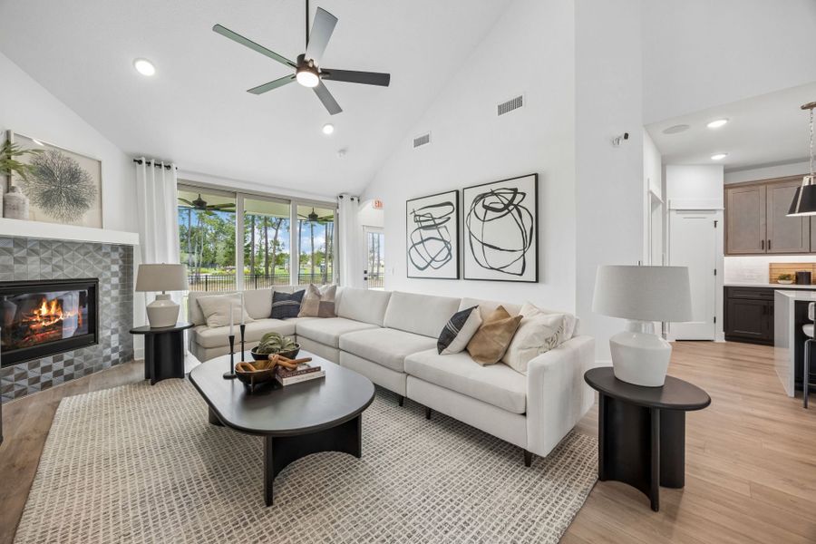 Representative furnished interior of a home built from the Amherst by Pulte Homes in Mavera, Conroe (Image 15).