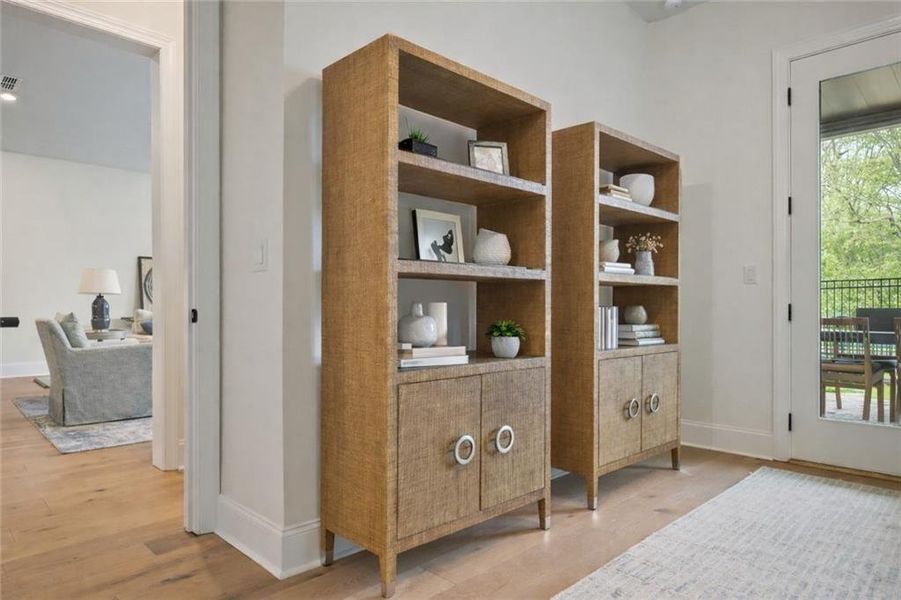 Furnished interior view inside a new home in Waterside Single Family, Peachtree Corners (Image 25). Furnished interior view inside a new home in Waterside Single Family, Peachtree Corners (Image 25).