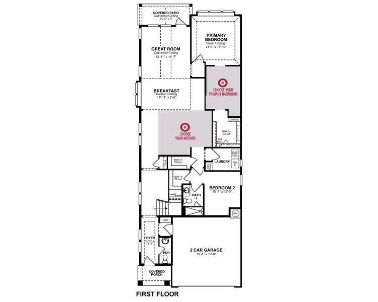 2D floor plan layout for the Somerset by Beazer Homes in Jubilee, Hockley, TX (Image 4).