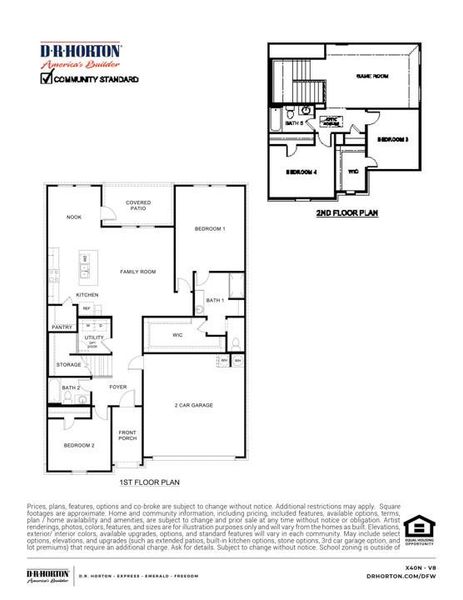 2D floor plan layout of this home in Wildwood, Royse City, TX (Image 3).