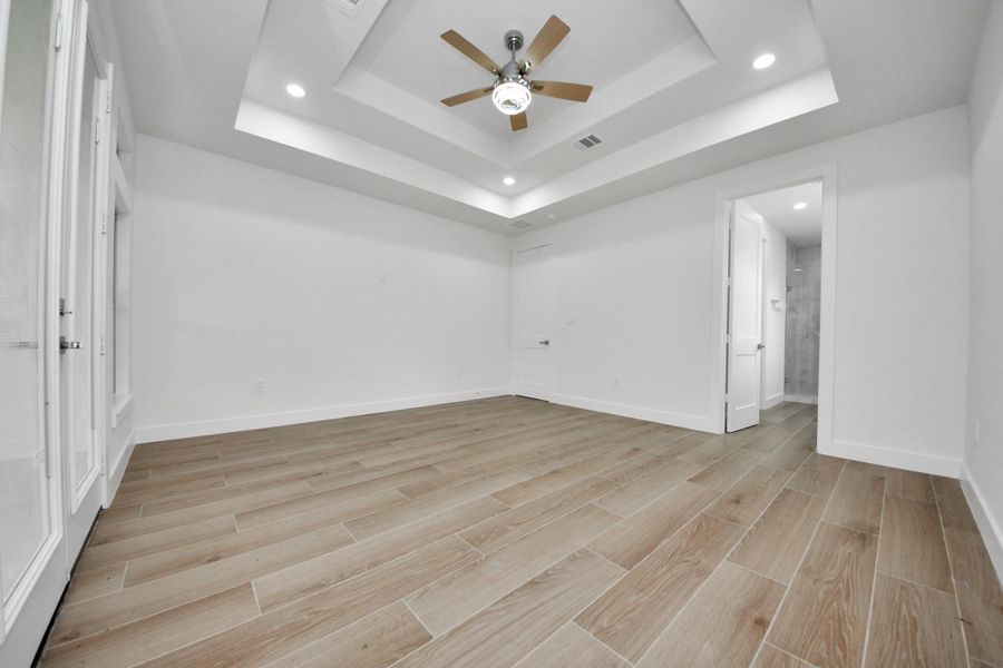Primary Bedroom, trey ceilings. Primary Bedroom, trey ceilings.