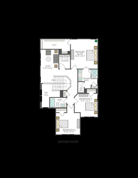 2D floor plan layout for the Lantana by Tri Pointe Homes in Lariat, Liberty Hill, TX (Image 4).