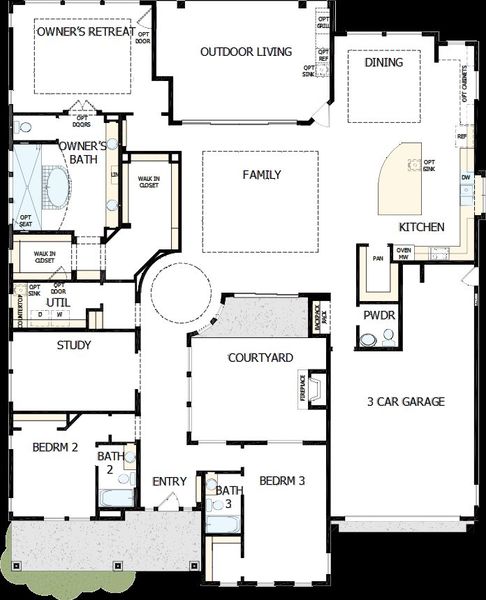 2D floor plan layout of this home in The Heights at Victory, Buckeye, AZ (Image 5).