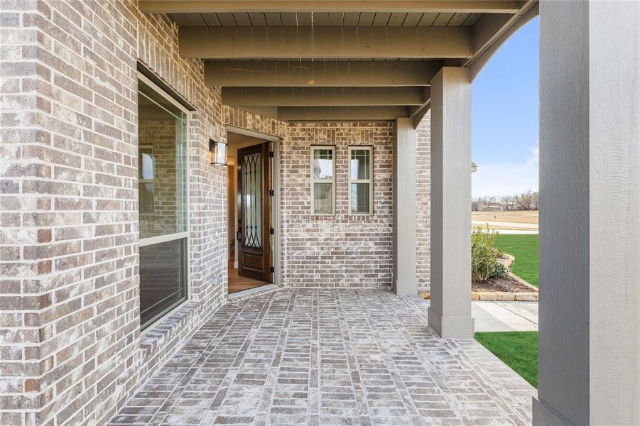 Exterior details and patio area of a home in Crystal Lake Estates, Red Oak (Image 23).
