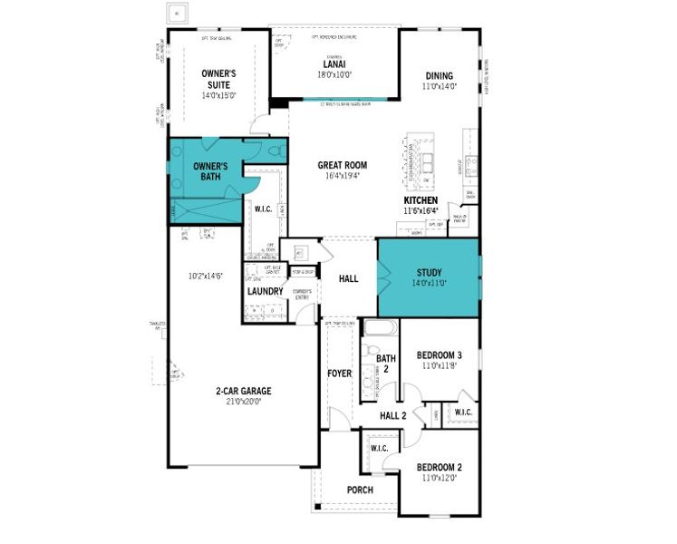 2D floor plan layout of this home in RiverTown - Ravines, St. Johns, FL (Image 2). 2D floor plan layout of this home in RiverTown - Ravines, St. Johns, FL (Image 2).