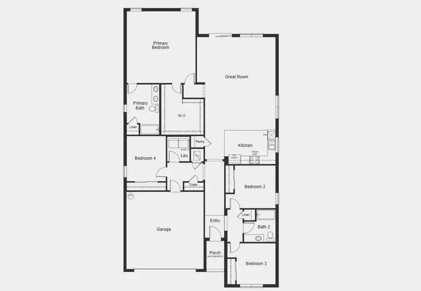 2D floor plan layout for the 2168 by KB Home in Deer Springs, Zephyrhills, FL (Image 3).