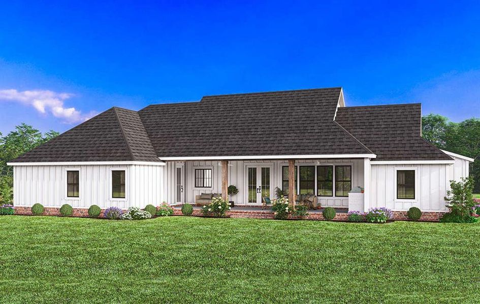 Front exterior of a new home in Oak Water Ranch, Granbury, TX, highlighting curb appeal (Image 22).