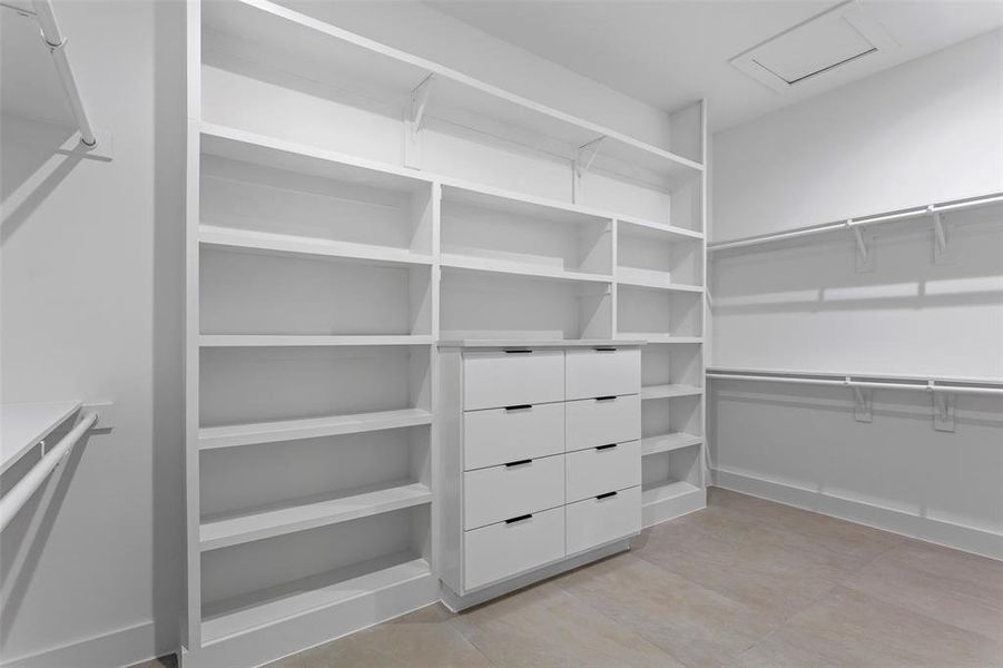 Walk in closet featuring light tile patterned floors