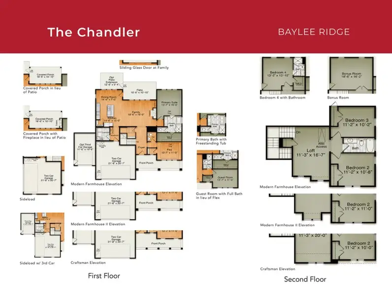 2D floor plan layout for the The Chandler by RobuckHomes in Baylee Ridge, Selma, NC (Image 5). 2D floor plan layout for the The Chandler by RobuckHomes in Baylee Ridge, Selma, NC (Image 5).