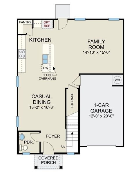 2D floor plan layout for the Freelance - Single Family Homes by Dream Finders Homes in Brantley Place, Sanford, NC (Image 3). 2D floor plan layout for the Freelance - Single Family Homes by Dream Finders Homes in Brantley Place, Sanford, NC (Image 3).