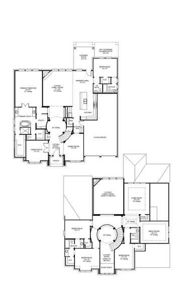 2D floor plan layout of this home in Parten 75'/85', Austin, TX (Image 2).