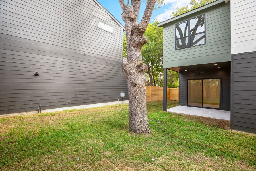 Exterior details and patio area of a home in , Austin (Image 11). Exterior details and patio area of a home in , Austin (Image 11).