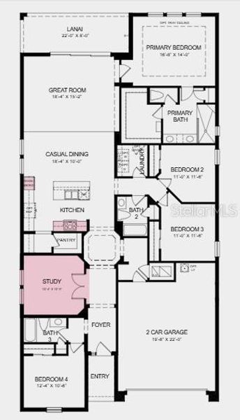 2D floor plan layout of this home in Timber Ridge, Plant City, FL (Image 3).