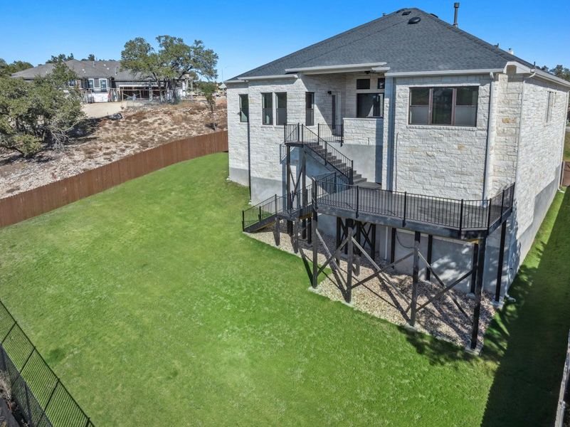 Exterior details and patio area of a home in Riverstone, Georgetown (Image 4).