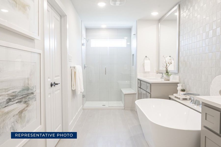 Representative furnished interior of a home built from the Acacia R by First Texas Homes in The Abbey at Mercer Crossing, Farmers Branch (Image 12).