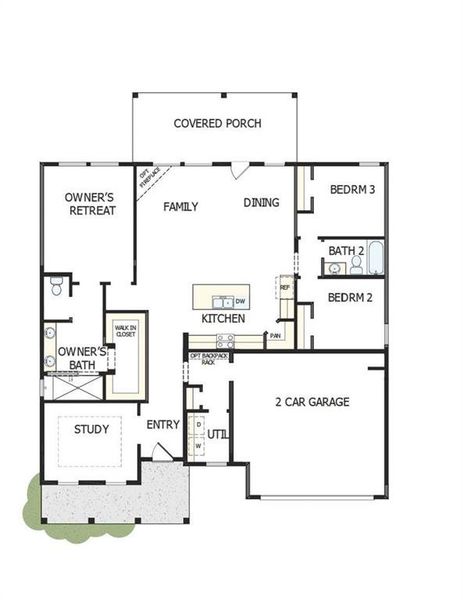 2D floor plan layout of this home in Old Mill Preserve, Dallas, GA (Image 4).