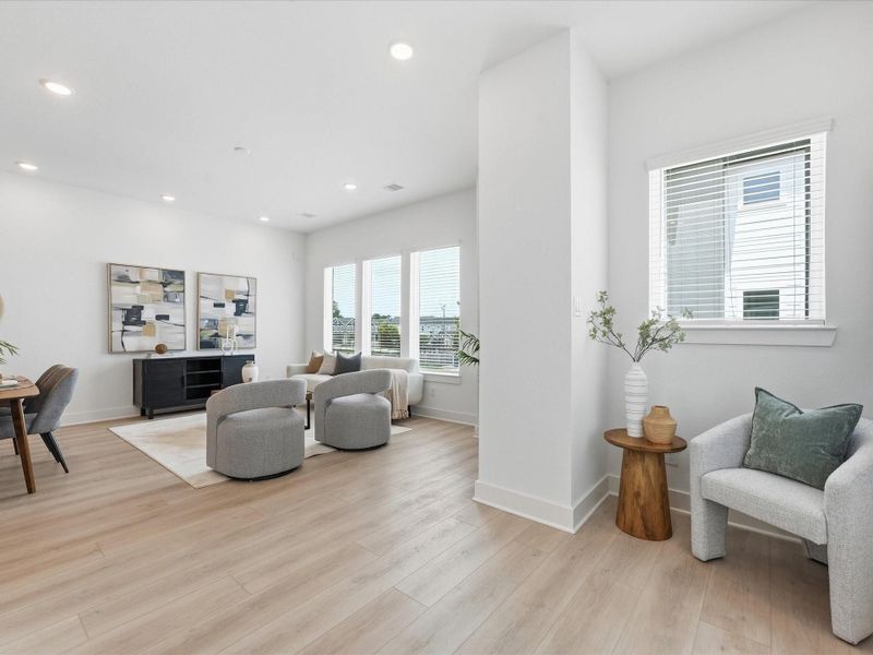 Furnished interior view inside a new home in Bauman Landing, Houston (Image 14). Furnished interior view inside a new home in Bauman Landing, Houston (Image 14).