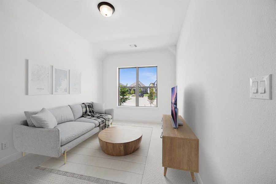 Furnished interior view inside a new home in Karis - Village Series, Crowley (Image 11). Furnished interior view inside a new home in Karis - Village Series, Crowley (Image 11).