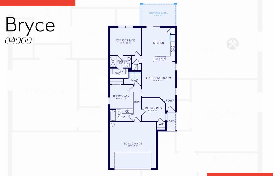 2D floor plan layout of this home in Caloosa Cove, Labelle, FL (Image 3).