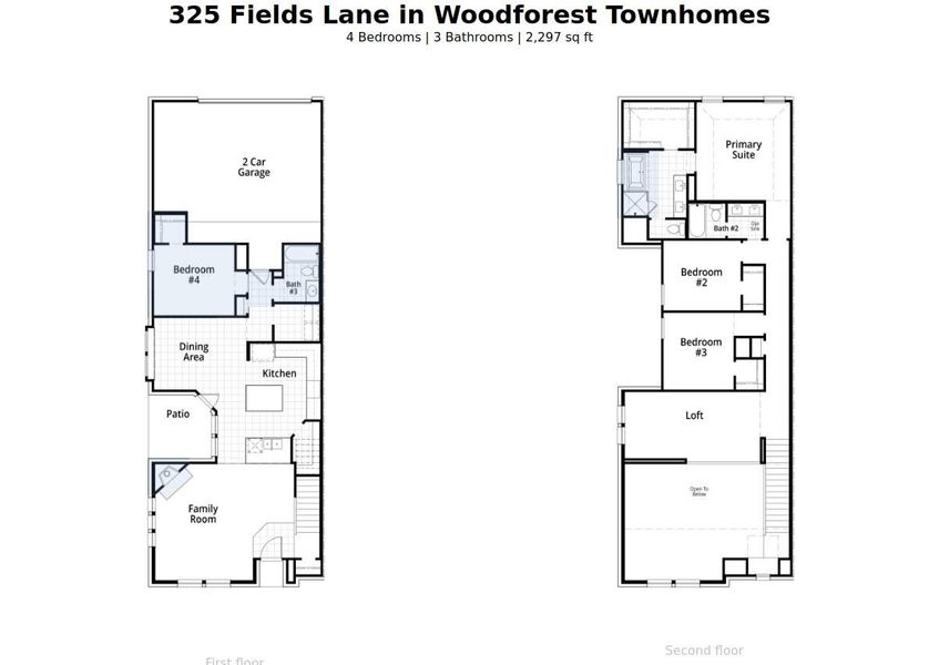 2D floor plan layout of this home in Woodforest, Montgomery, TX (Image 4).