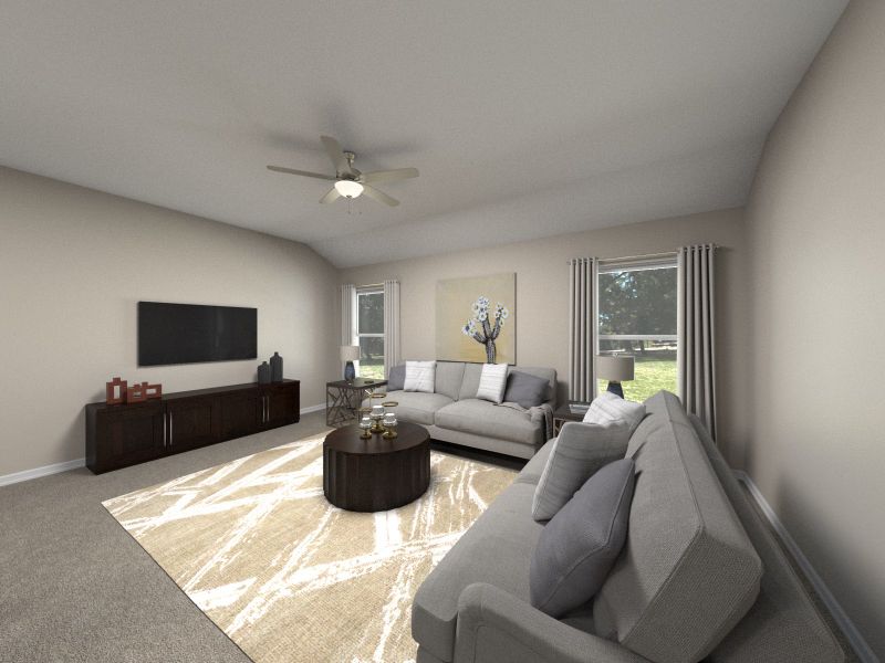 Furnished interior view inside a new home in Colony at Cole Springs - Arbor Collection, Buda (Image 5). Furnished interior view inside a new home in Colony at Cole Springs - Arbor Collection, Buda (Image 5).