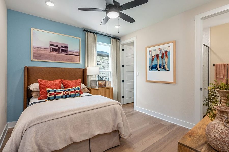 Furnished interior view inside a new home in Terrace Collection at Heritage, Dripping Springs (Image 14).