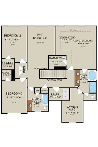Hilton Floor Plan Second Floor Layout Option 2 | Ernest Homes