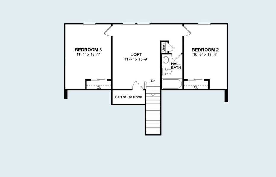 2D floor plan layout of this home in Aspire at River Ranch Trails, Dayton, TX (Image 3).