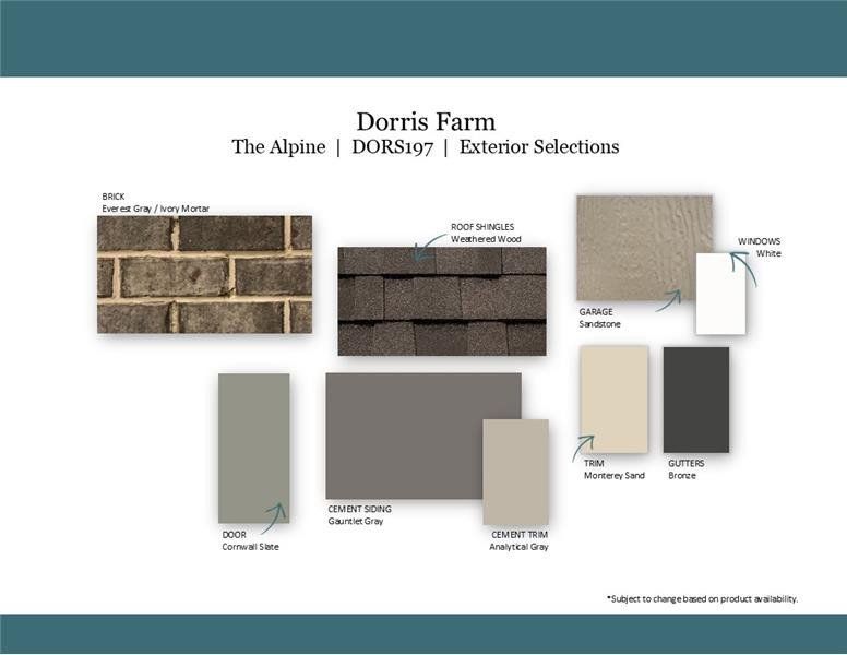 Sample of building materials used in homes in Dorris Farm at Willow Springs, White House (Image 3).