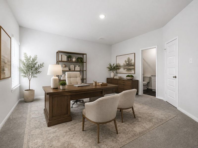 Alternative view of the first-floor bedroom that could be used as office space as well, virtually staged Alternative view of the first-floor bedroom that could be used as office space as well, virtually staged