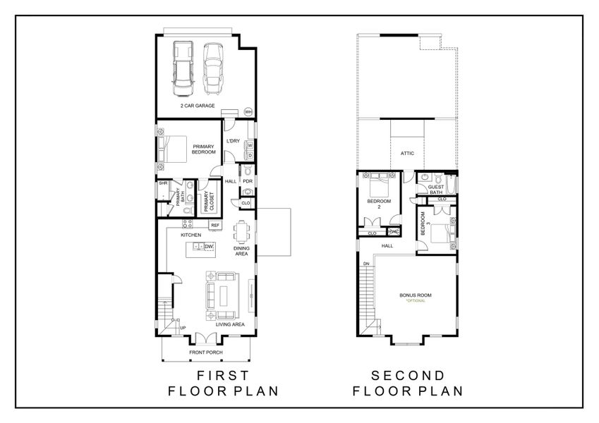 2D floor plan layout for the The Callaway by Greentech Homes LLC in Heritage Walk, Chattanooga, TN (Image 4).
