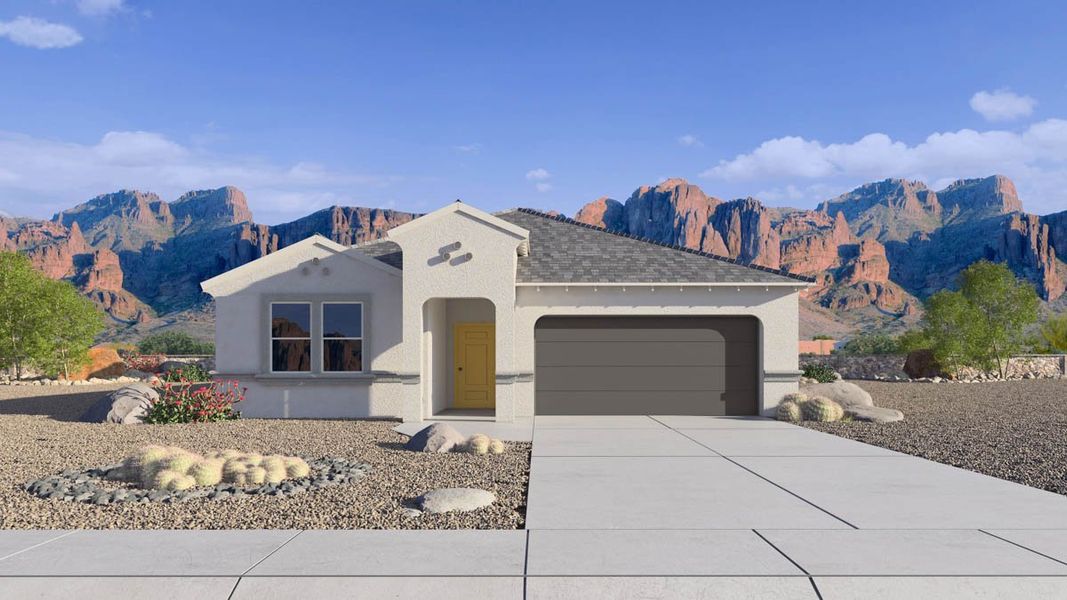 Representative exterior photo of a completed home built from the Saguaro by D.R. Horton in Carlton Commons, Casa Grande, AZ (Image 2).