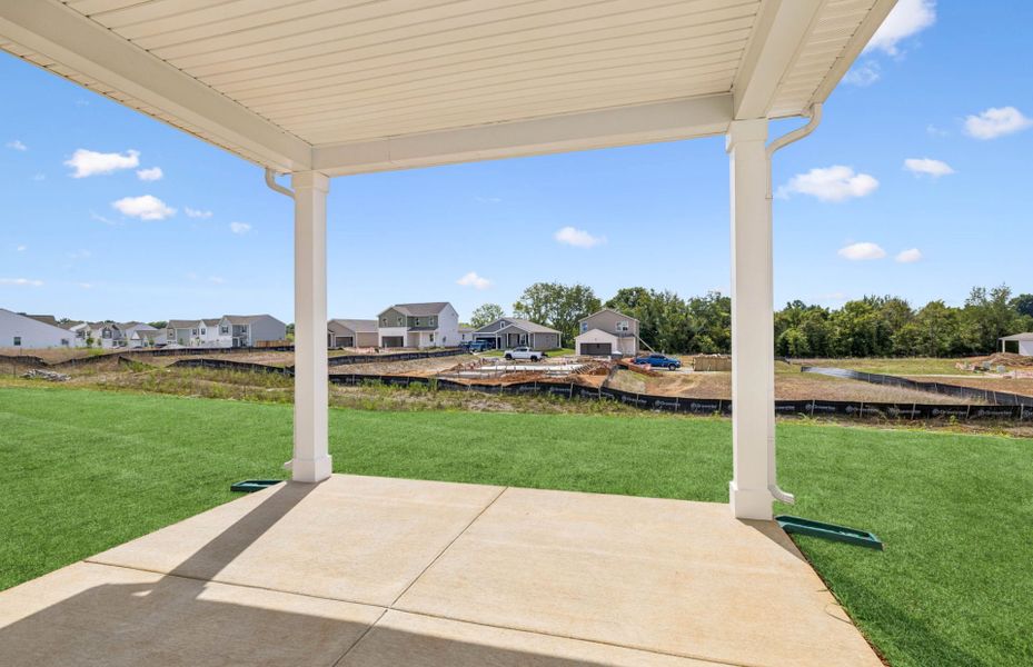 Exterior details and patio area of a home in Highlands of Carter's Station, Columbia (Image 24).