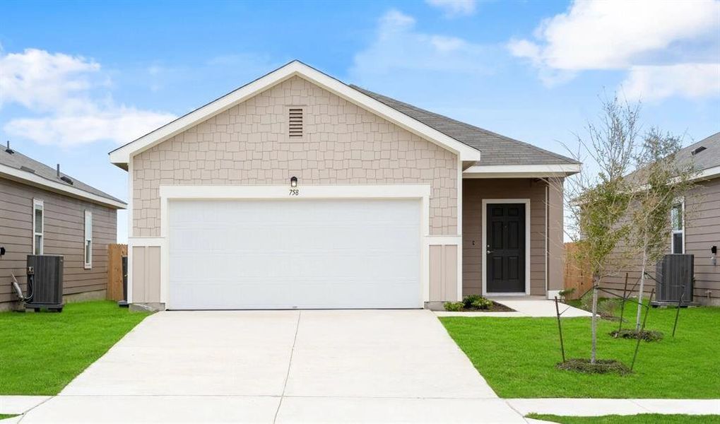 Front exterior of a new home in Windmill Farms, Forney, TX, highlighting curb appeal (Image 2). Front exterior of a new home in Windmill Farms, Forney, TX, highlighting curb appeal (Image 2).