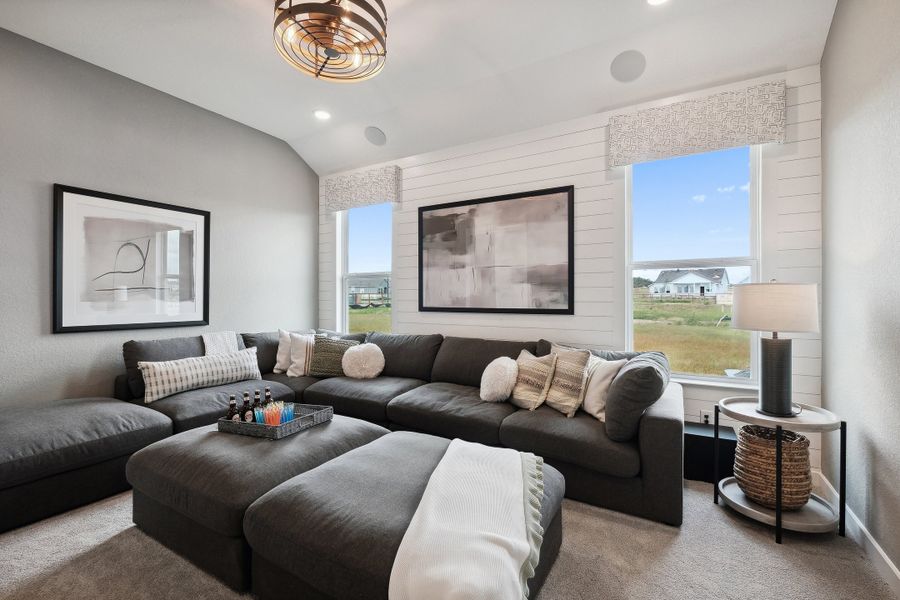 Representative furnished interior of a home built from the Elgin by Scott Felder Homes in Prominence, San Antonio (Image 39). Representative furnished interior of a home built from the Elgin by Scott Felder Homes in Prominence, San Antonio (Image 39).