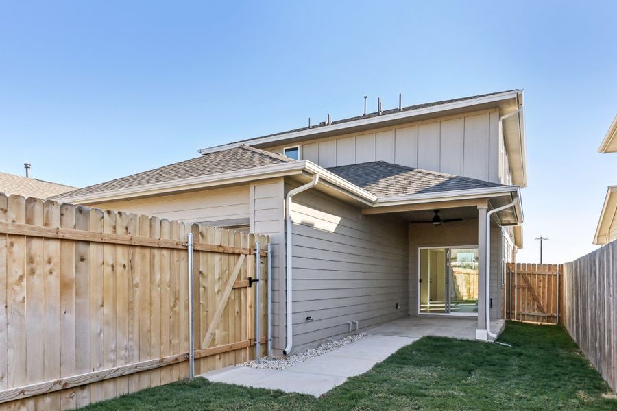 Exterior details and patio area of a home in Porter Country, Buda (Image 23). Exterior details and patio area of a home in Porter Country, Buda (Image 23).