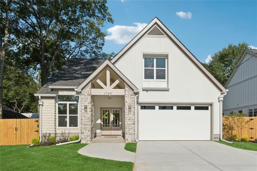 Front exterior of a new home in , Marietta, GA, highlighting curb appeal (Image 24).