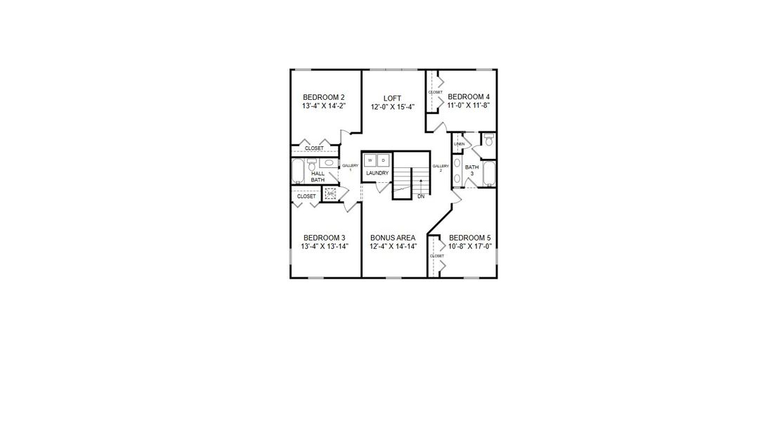 2D floor plan layout for the Wayfair II by Highland Homes of Florida in Vista Trace, Belleview, FL (Image 4).