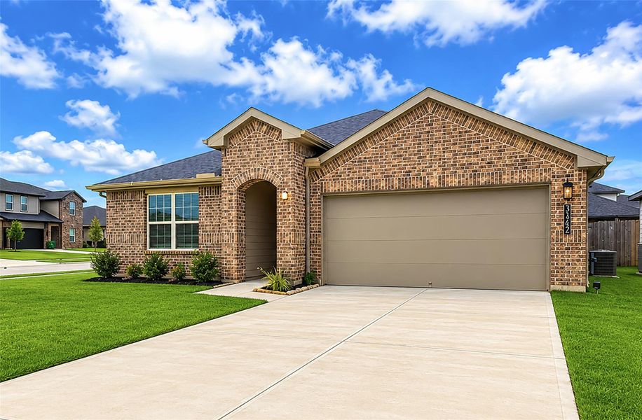 Front exterior of a new home in , Fulshear, TX, highlighting curb appeal (Image 1). Front exterior of a new home in , Fulshear, TX, highlighting curb appeal (Image 1).