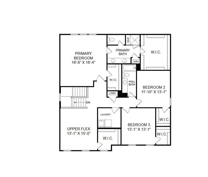 2D floor plan layout for the The Olivia by Stanley Martin Homes in Glenhurst, Matthews, NC (Image 6).