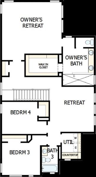 2D floor plan layout of this home in Easthaven at Bridgeland Central - Vision Collection, Cypress, TX (Image 3).