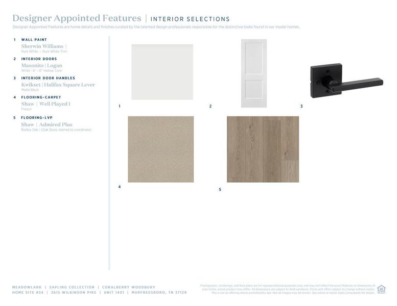Sample of building materials used in homes in Meadowlark, Murfreesboro (Image 6).