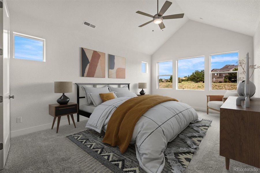 Furnished interior view inside a new home in Cloverleaf – Mountainview Collection, Monument (Image 26). Furnished interior view inside a new home in Cloverleaf – Mountainview Collection, Monument (Image 26).