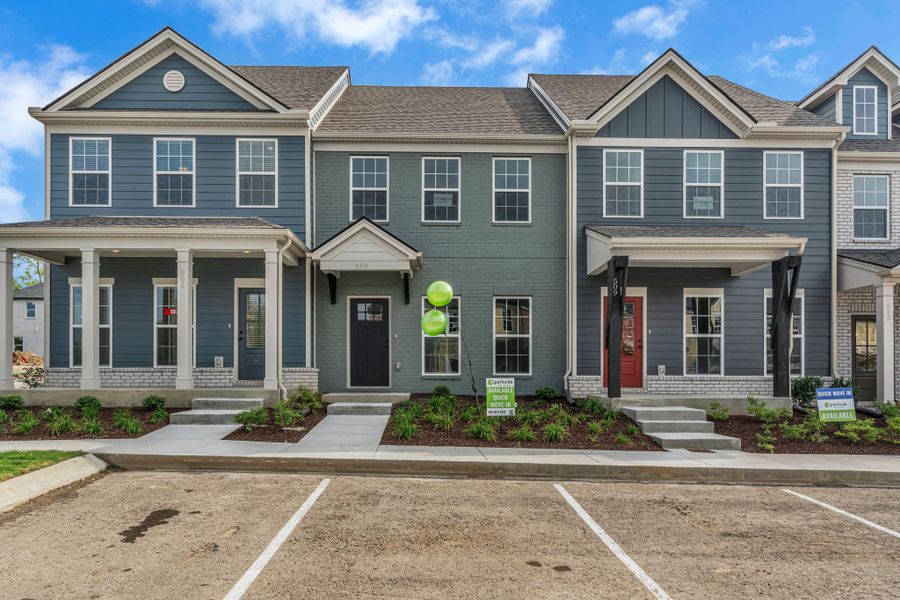 Front exterior of a new home in Oxford Station, Gallatin, TN, highlighting curb appeal (Image 1).