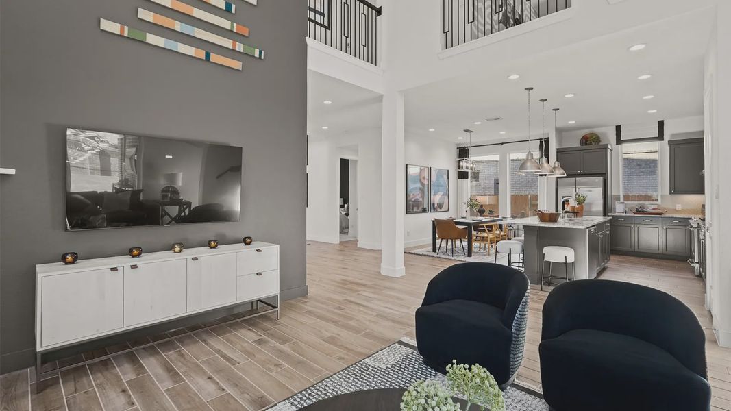 Representative furnished interior of a home built from the Medina by Chesmar Homes in Elyson 50's, Katy (Image 14).