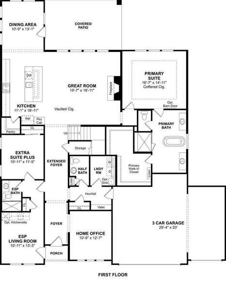 2D floor plan layout of this home in Lincoln Pointe, Van Alstyne, TX (Image 4). 2D floor plan layout of this home in Lincoln Pointe, Van Alstyne, TX (Image 4).