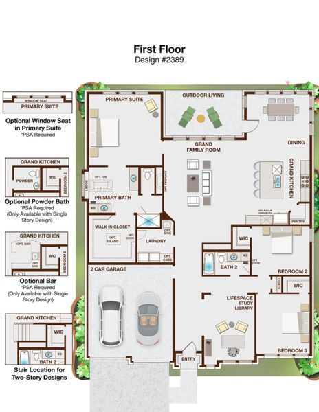 2D floor plan layout for the Grand Catalina - Executive Platinum by Grand Homes in Monterra, Fate, TX (Image 3).