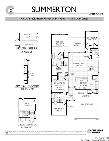 2D floor plan layout of this home in Village at Three Oaks, Seguin, TX (Image 5).